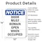 Signmission Door Must Remain Open When Occupied, 10 in W x Rectangle, Aluminum OS-2PACK-NS-A-1014-V-11509 - alternate 2